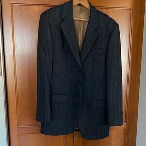 Classic Black Pinstripe Men's Blazer